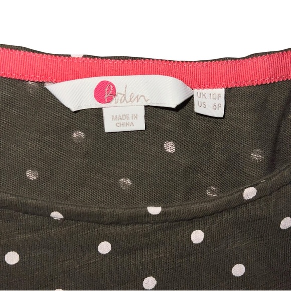 Boden Olive and White Polka Dot Dress size 6P - Picture 4 of 9
